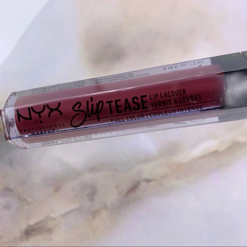 NYX slip tease lip lacquer full color, Rosy Outlook